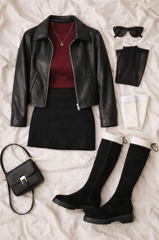 Chic Black Leather Look
